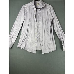 Stenstroms Casual Button Down Shirt Size L Slimline in Purple 100% Cotton